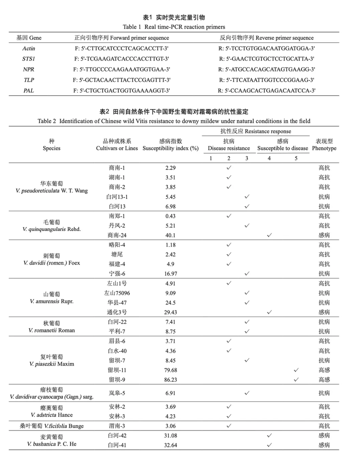 葡萄種質(zhì)資源抗霜霉病鑒定研究(圖2)